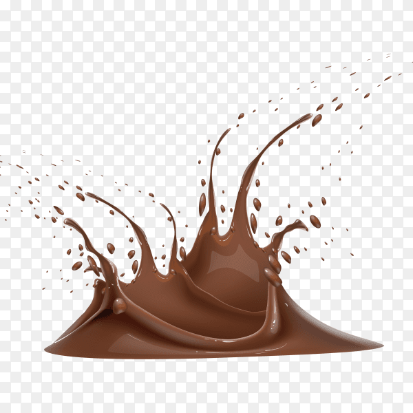 Chocolate splash on transparent background PNG