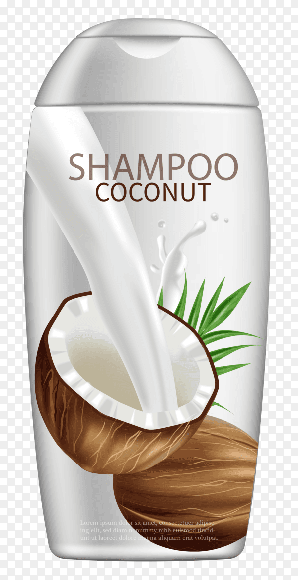 Coconut shampoo isolated on transparent background PNG
