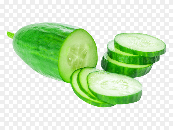 Cucumber slices on transparent background PNG