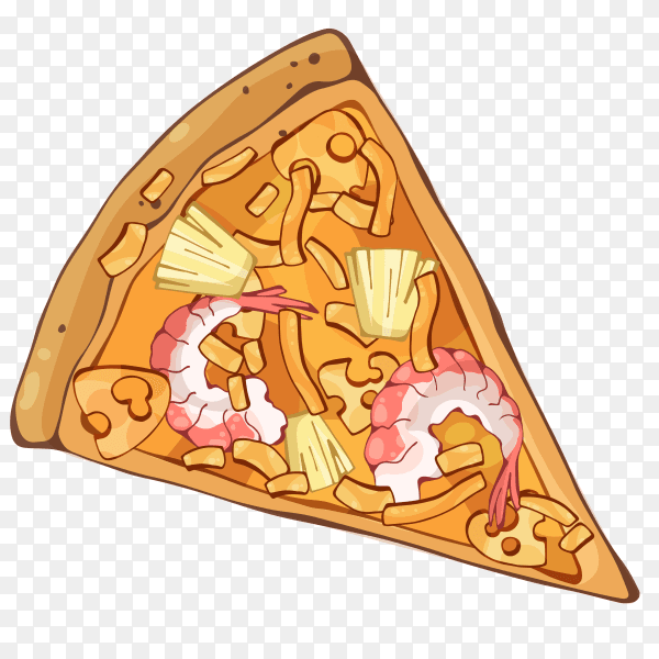 Delicious Pizza slice illustration on transparent background PNG
