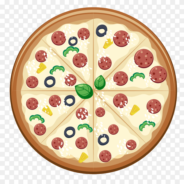 Delicious Italian Pizza on transparent background PNG