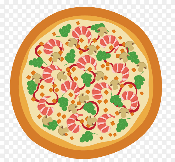 Delicious pizza isolated on transparent background PNG