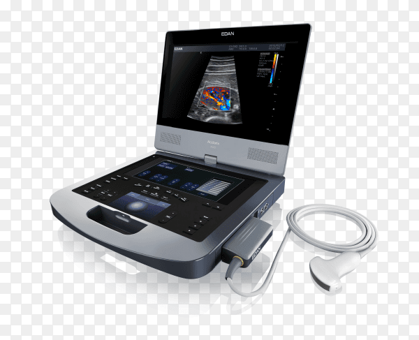 Edan Acclarix AX7 Diagnostic Ultrasound System on transparent background PNG
