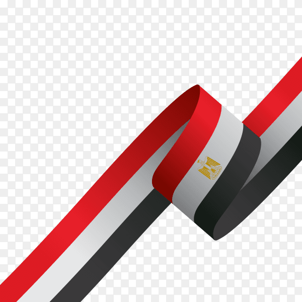 Egypt national flag on transparent background PNG