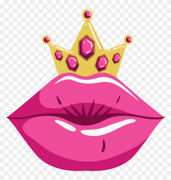 Female lips pop art style isolated icon on transparent background PNG
