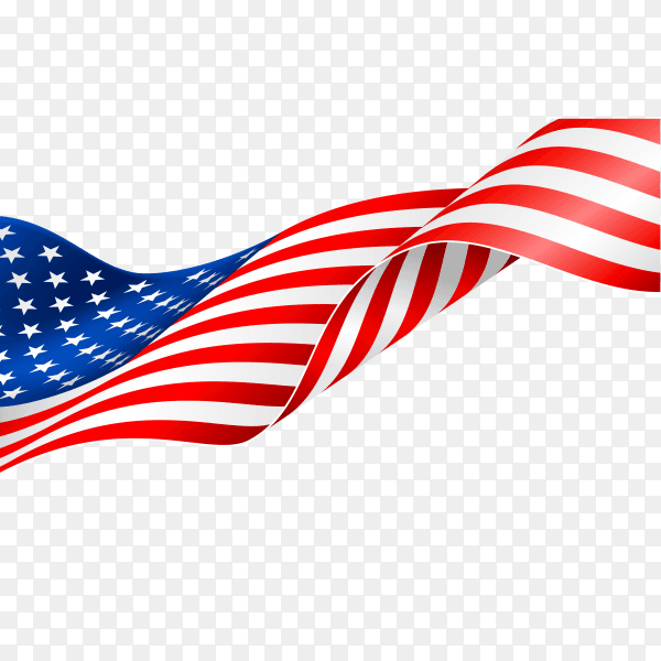 Flag of American on transparent background PNG