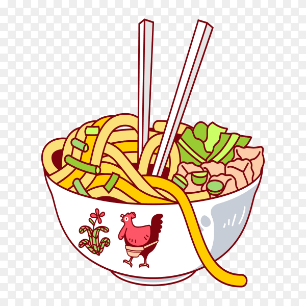 Flat Design of Indonesian food on transparent background PNG
