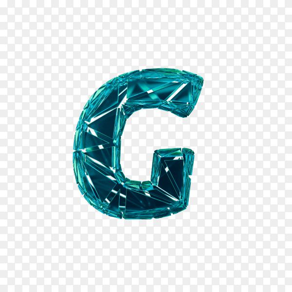 Fragment digital letter G on transparent background PNG