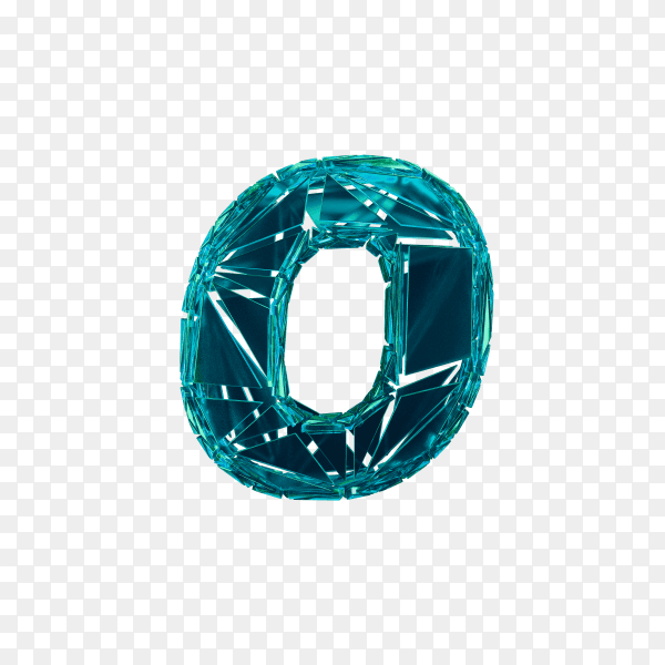 Fragment digital letter O on transparent background PNG