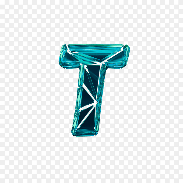 Fragment digital letter T on transparent background PNG