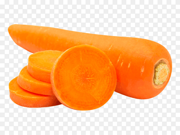 Fresh carrot slice isolated on transparent background PNG