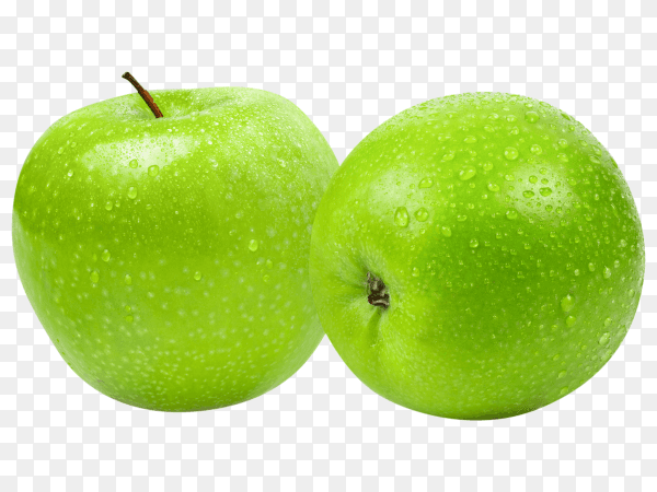 Green apples isolated on transparent background PNG