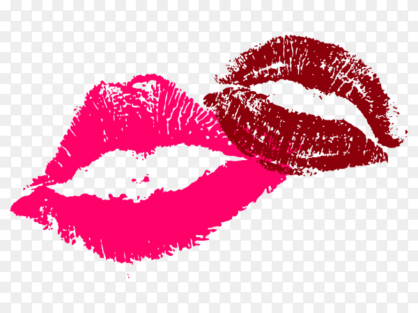 Hand drawn female lips on transparent background PNG