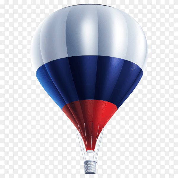 Hot air balloons painted as Russia flag on transparent background PNG