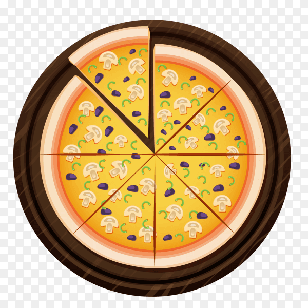 Illustration of delicious pizza on transparent background PNG