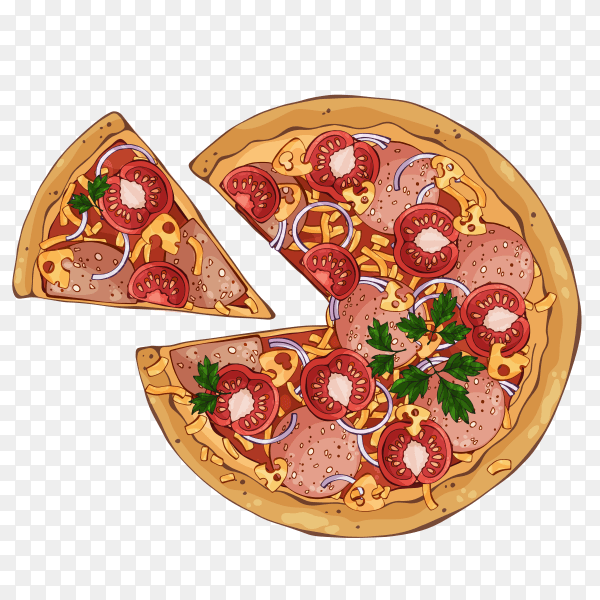 Italian pizza premium vector PNG