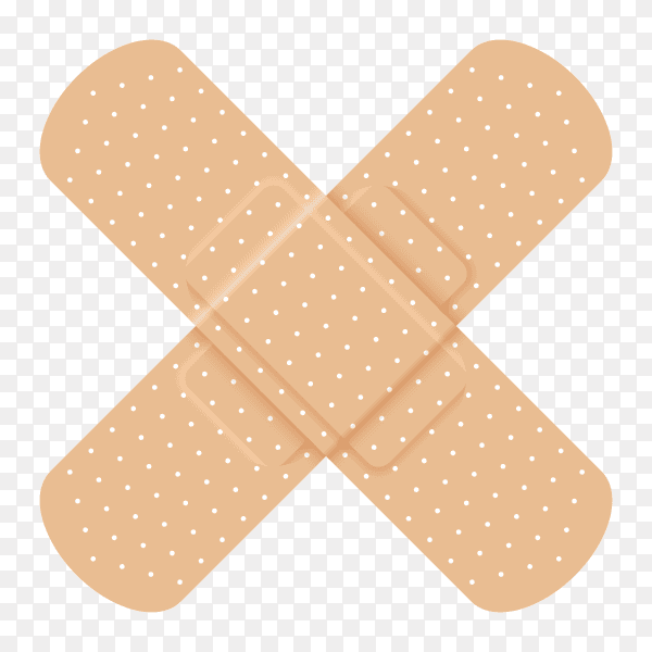 Medical adhesive tape plaster on transparent background PNG