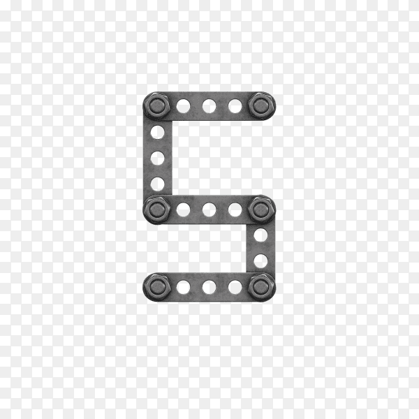 Number Five design on transparent background PNG