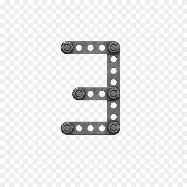 Number Three design on transparent background PNG