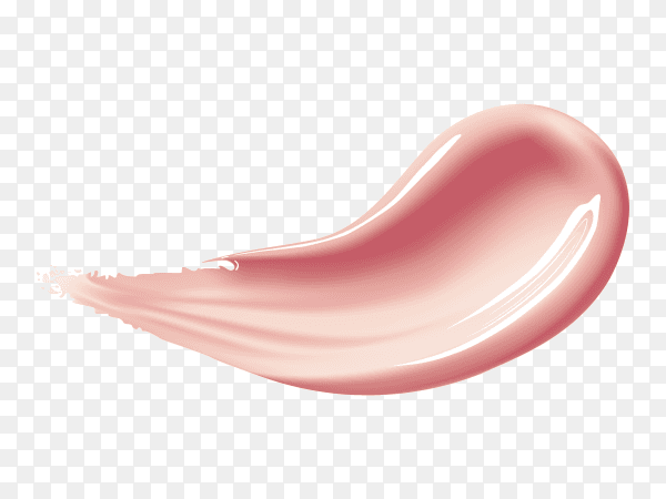 Pink lipstick smudge of liquid lip gloss on transparent background PNG