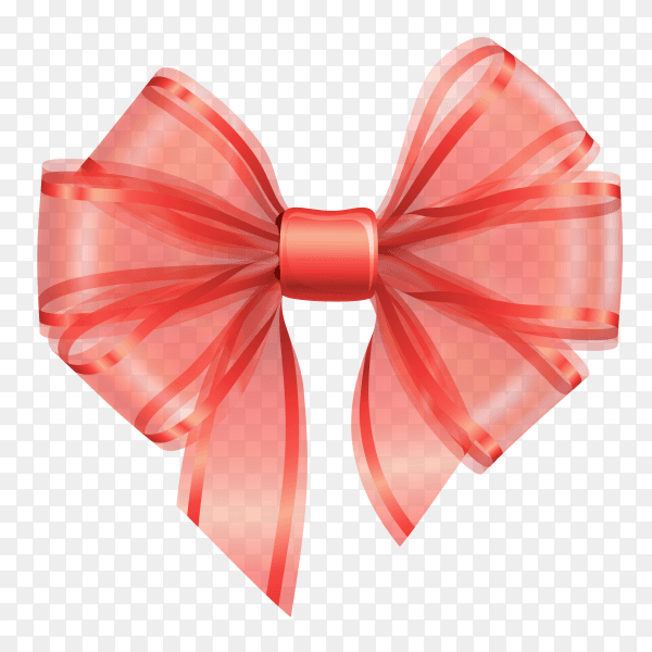 Pink ribbon bow for decoration gifts on transparent background PNG