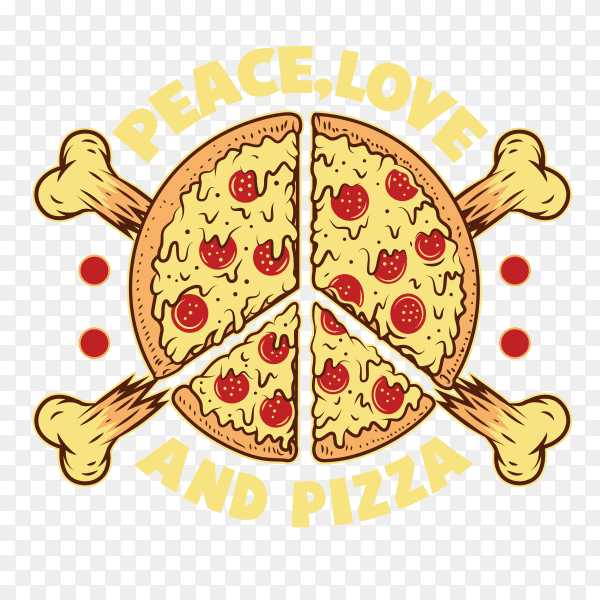 Pizza hand drawn on transparent background PNG
