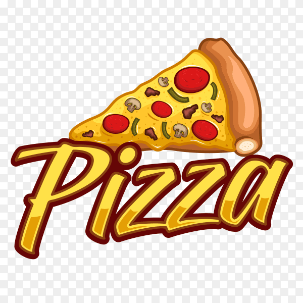 Pizza logo isolated on transparent background PNG