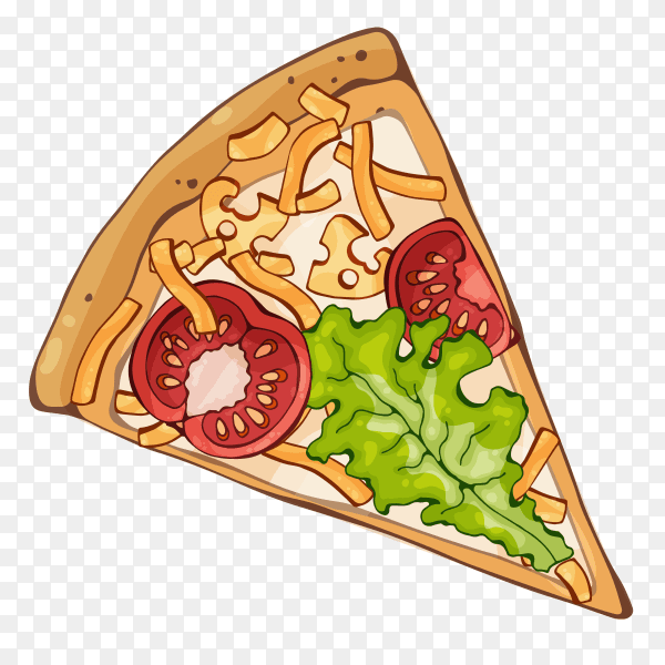 Pizza slice on transparent background PNG
