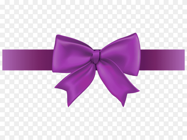 Purple Bow Gift Ribbon on transparent background PNG