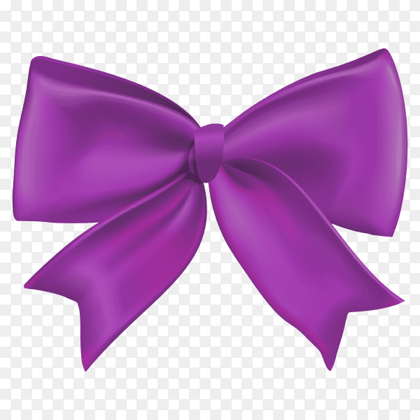 Purple Bow on transparent background PNG