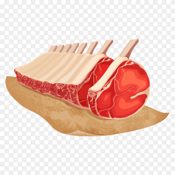 Raw meat on transparent background PNG