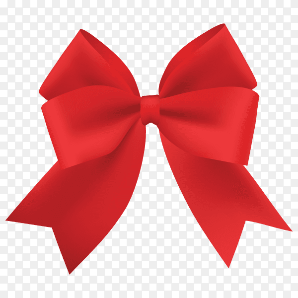 Realistic Ribbon bow gift on transparent background PNG