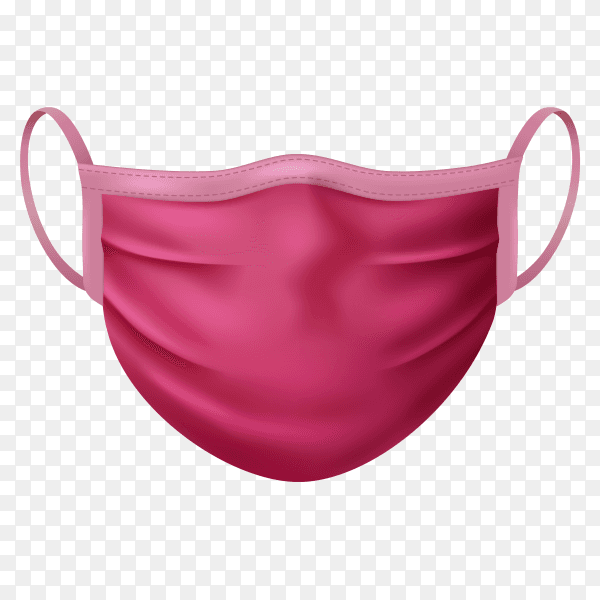 Realistic medical mask on transparent background PNG