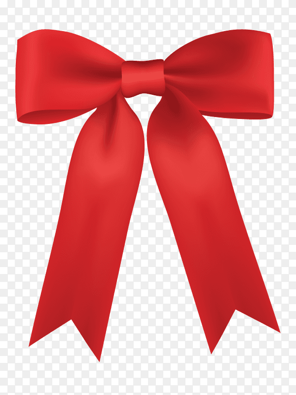 Red Bow template on transparent background PNG