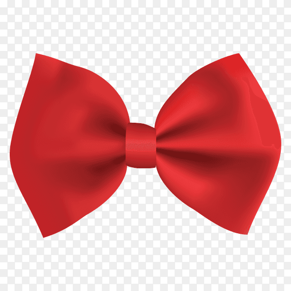 Red bow tie on transparent background PNG