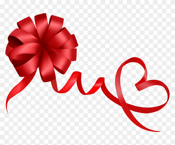 Ribbon bow for gifts on transparent background PNG