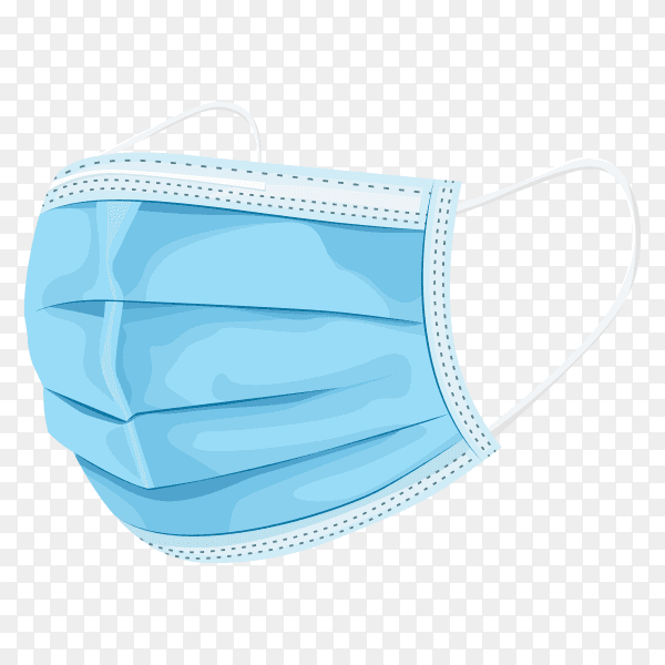 Safety medical mask virus protection on transparent background PNG