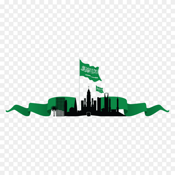 Saudi Arabia national day on transparent background PNG