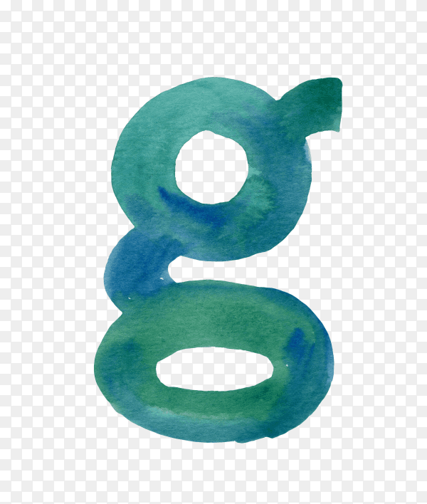 Small g letter on transparent background PNG