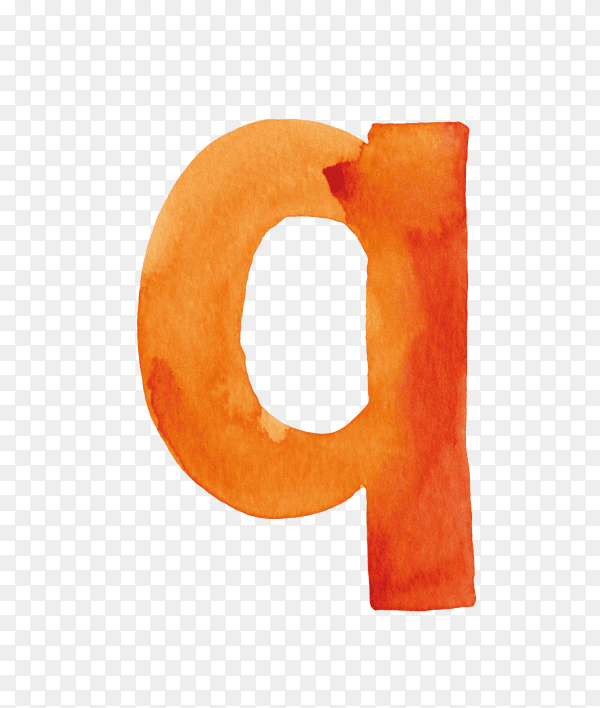 Small q letter on transparent background PNG