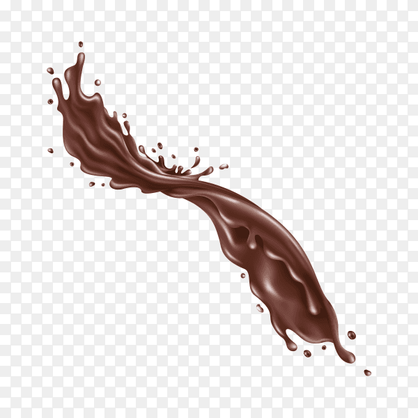 Splashing liquid chocolate on transparent background PNG