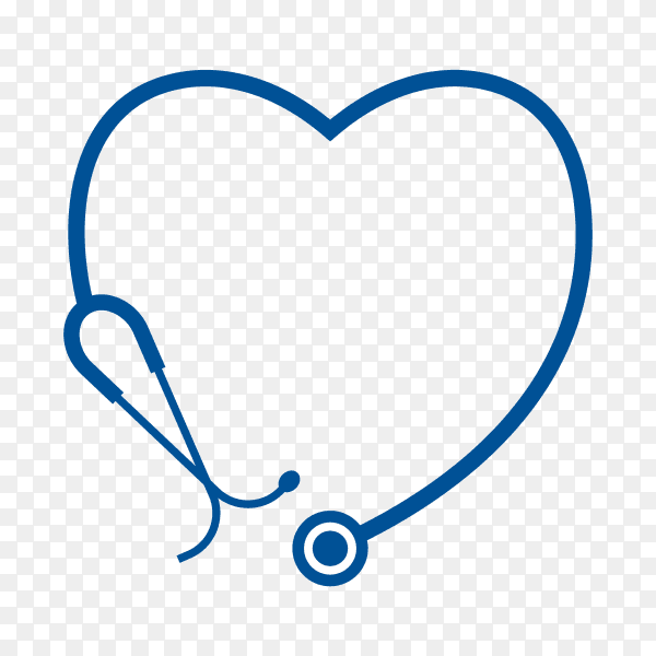 Stethoscope logo template on transparent background PNG