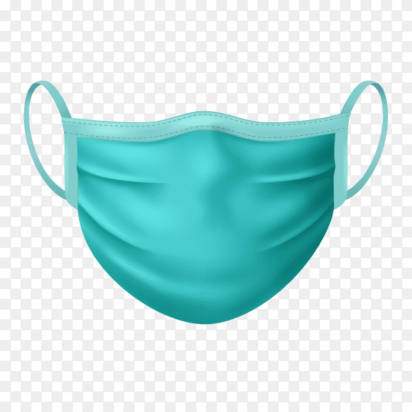 Surgical medical mask on transparent background PNG