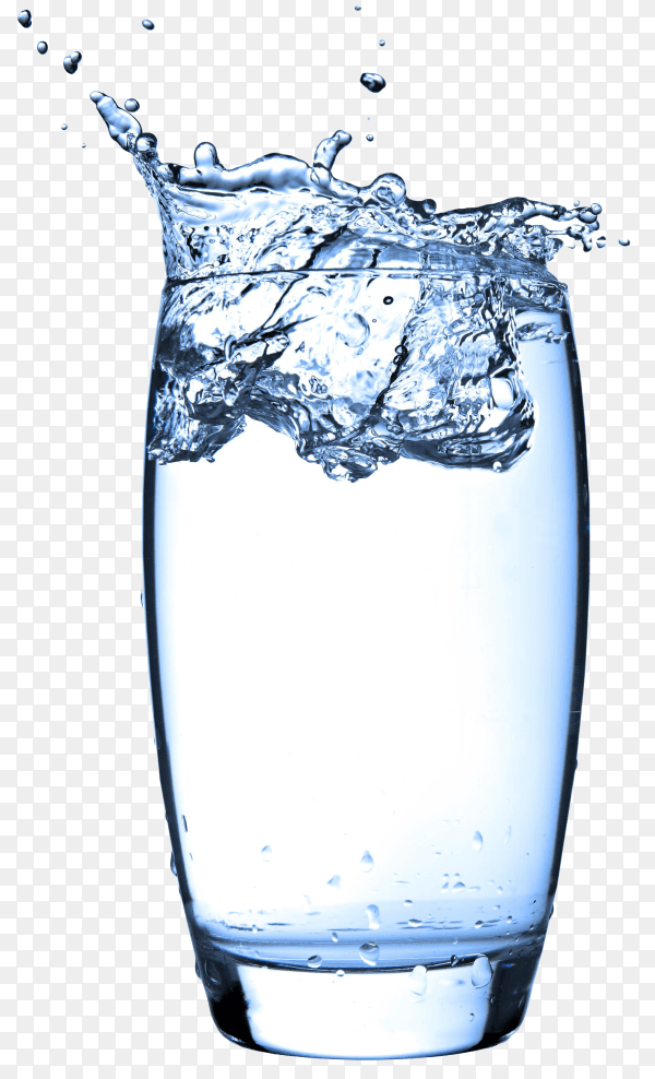 Water glass on transparent background PNG