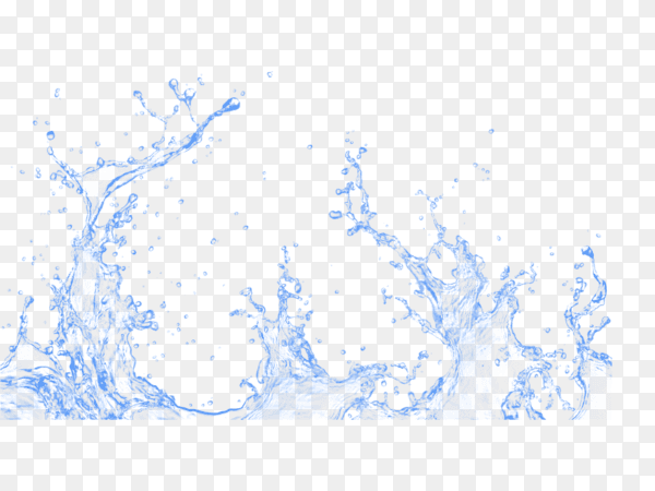 Water splash isolated on transparent background PNG