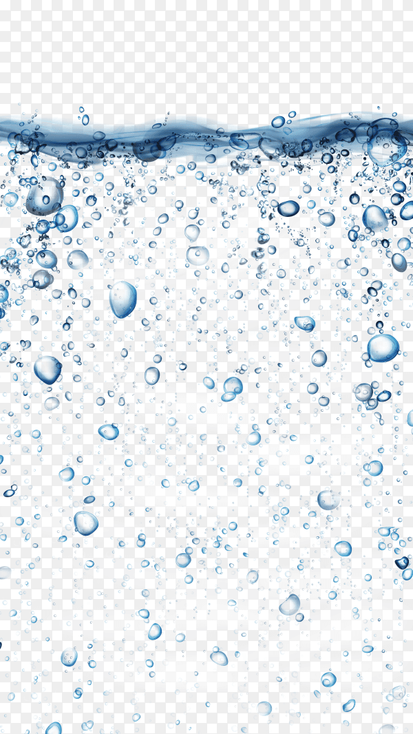 Water with bubbles on transparent background PNG