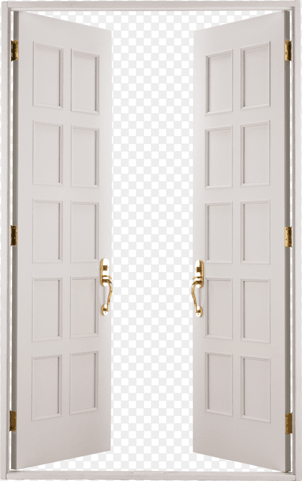 White open door on transparent background PNG
