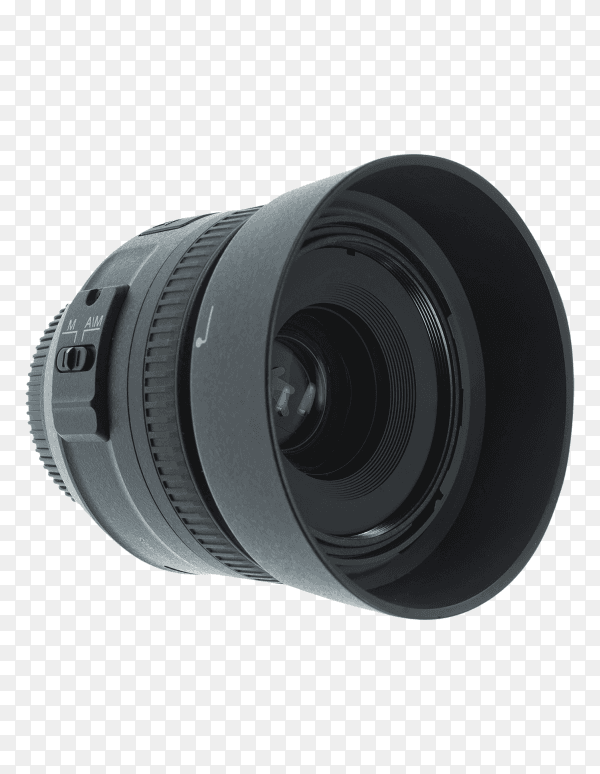 A camera lens isolated on transparent background PNG