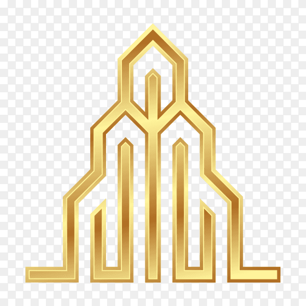 Abstract building real estate logo design on transparent background PNG