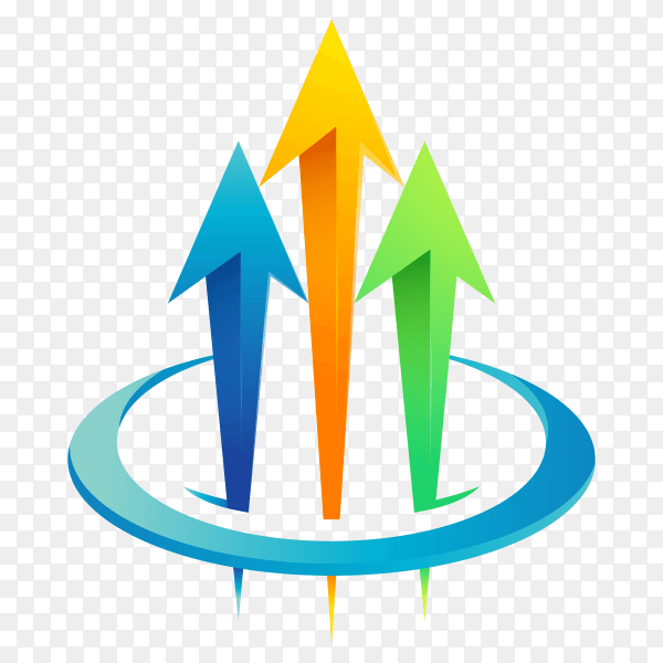 Abstract colorful building tower logo illustration on transparent background PNG
